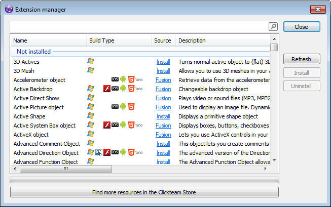 clickteam fusion 2.5 developer desktop extension